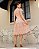 Vestido honra em guipir Bege Rose midi - Imagem 2