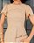 Vestido honra em guipir Bege Dourado midi - Imagem 4