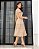Vestido honra em guipir Bege Dourado midi - Imagem 2