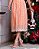 Vestido bordado e saia de Pregas Laranja Melon midi - Imagem 4