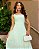 Vestido Assimétrico bordado Margaridas Verde Pastel - Imagem 5