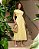Vestido Renda e Guipir Amarelo Riqueza Longuete - Imagem 1