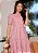 Vestido Princesa na laise Luxo Rosa Midi - Imagem 5