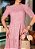 Vestido Princesa na laise Luxo Rosa Midi - Imagem 3