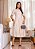 Vestido Princesa na laise Luxo Bege Baunilha Midi - Imagem 6
