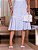 Vestido listrado em estampa floral Azul céu midi - Imagem 4