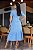 Vestido Bordado com Botões Funcional Azul Caribe Midi - Imagem 2