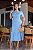 Vestido Bordado com Botões Funcional Azul Caribe Midi - Imagem 6