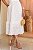 Vestido Bordado com Botões Funcional Branco off Midi - Imagem 4