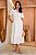 Vestido Bordado com Botões Funcional Branco off Midi - Imagem 1