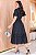 Vestido Bordado com Botões Funcional Preto Midi - Imagem 2