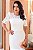 Vestido tubinho em Renda Branco off Midi - Imagem 5