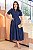 Vestido luxo laise 3D gola padre Azul Marinho - Imagem 7