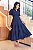 Vestido luxo laise 3D gola padre Azul Marinho - Imagem 1