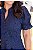 Vestido luxo laise 3D gola padre Azul Marinho - Imagem 3