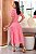 Vestido luxo laise 3D gola padre Rosa Goiaba - Imagem 2
