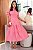 Vestido luxo laise 3D gola padre Rosa Goiaba - Imagem 6