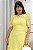 Vestido midi Renda e saia peplum Amarelo - Imagem 3