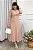 Vestido midi Renda e saia peplum Rose Gold - Imagem 1