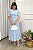 Vestido midi Renda e saia peplum azul bebe - Imagem 1