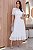 Vestido midi Renda e saia peplum branco off - Imagem 1