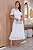 Vestido midi Renda e saia peplum branco off - Imagem 6