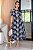 Conjunto bordado de saia midi e blusa azul marinho - Imagem 1