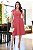 Vestido Midi decote V com cinto Rosa Goiaba - Imagem 1
