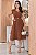 Vestido Midi decote V com cinto Marrom - Imagem 6
