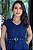 Vestido Midi decote V com cinto Azul Marinho - Imagem 3