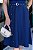 Vestido Midi decote V com cinto Azul Marinho - Imagem 4