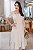 Vestido Midi decote quadrado e duplo babado Bege - Imagem 4