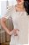 Vestido Midi decote quadrado e duplo babado Bege - Imagem 3