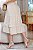 Vestido Midi decote quadrado e duplo babado Bege - Imagem 5