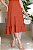 Vestido Midi decote quadrado e duplo babado Telha - Imagem 5