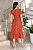 Vestido Midi decote quadrado e duplo babado Telha - Imagem 2