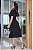 Vestido Midi em corte Alfaiataria e manga flare Preto - Imagem 2