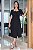 Vestido Midi em corte Alfaiataria e manga flare Preto - Imagem 1