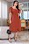 Vestido Midi em corte Alfaiataria e manga flare Telha - Imagem 1