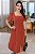 Vestido Midi em corte Alfaiataria e manga flare Telha - Imagem 4