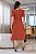 Vestido Midi em corte Alfaiataria e manga flare Telha - Imagem 2