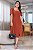 Vestido Midi em corte Alfaiataria e manga flare Telha - Imagem 6