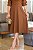 Vestido midi manga 3/4 e guipir Marrom - Imagem 5