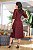 Vestido midi manga 3/4 e guipir Vinho - Imagem 2