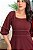 Vestido midi manga 3/4 e guipir Vinho - Imagem 4