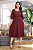Vestido midi manga 3/4 e guipir Vinho - Imagem 6