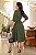 Vestido midi manga 3/4 e guipir Verde Oliva - Imagem 2