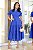 Vestido luxo laise 3D gola padre Azul Royal - Imagem 1