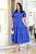 Vestido luxo laise 3D gola padre Azul Royal - Imagem 6