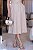 Vestido Midi bordado com cinto e bolso Bege - Imagem 4